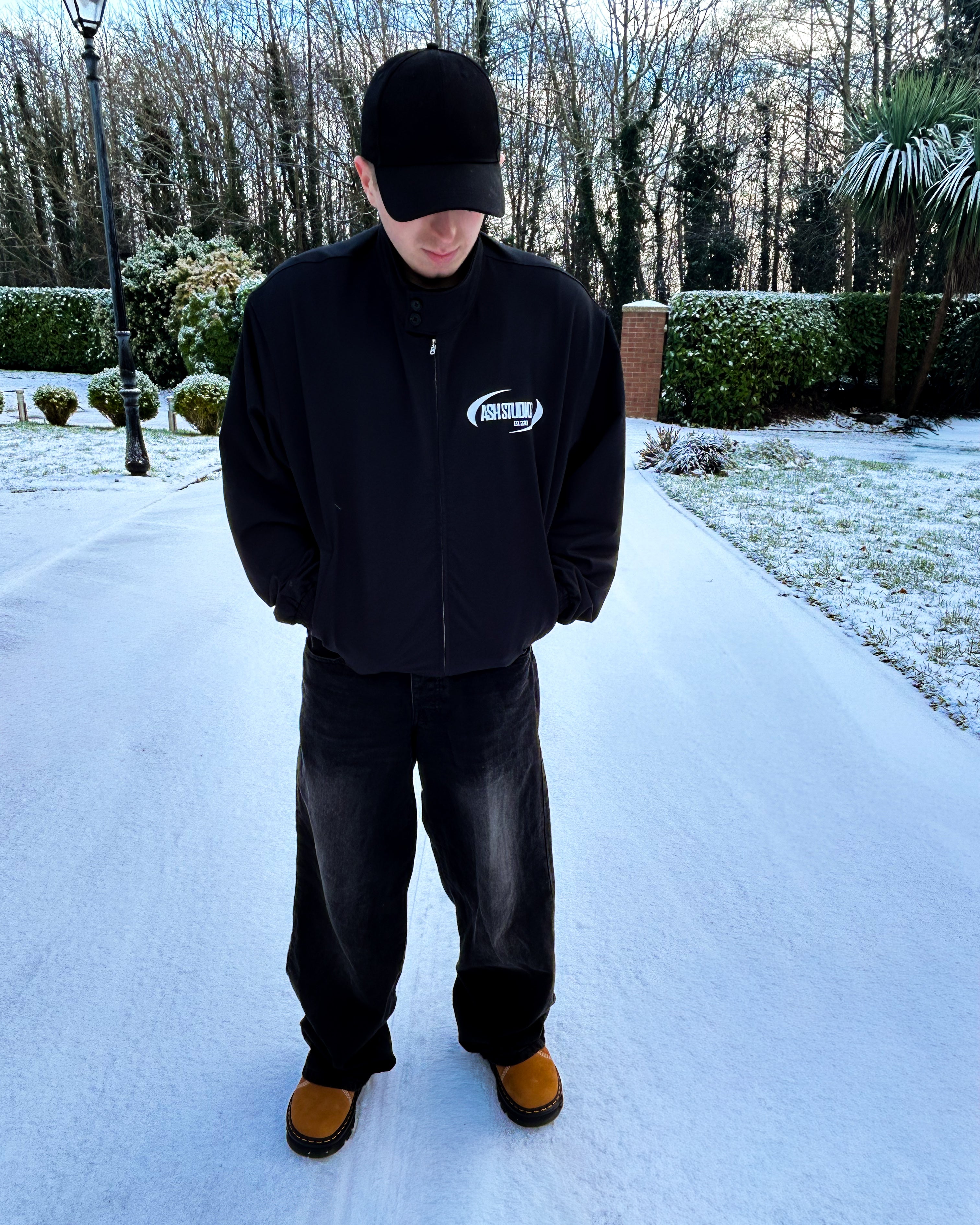 Oval - Stand Collar Bomber Jacket (Black)